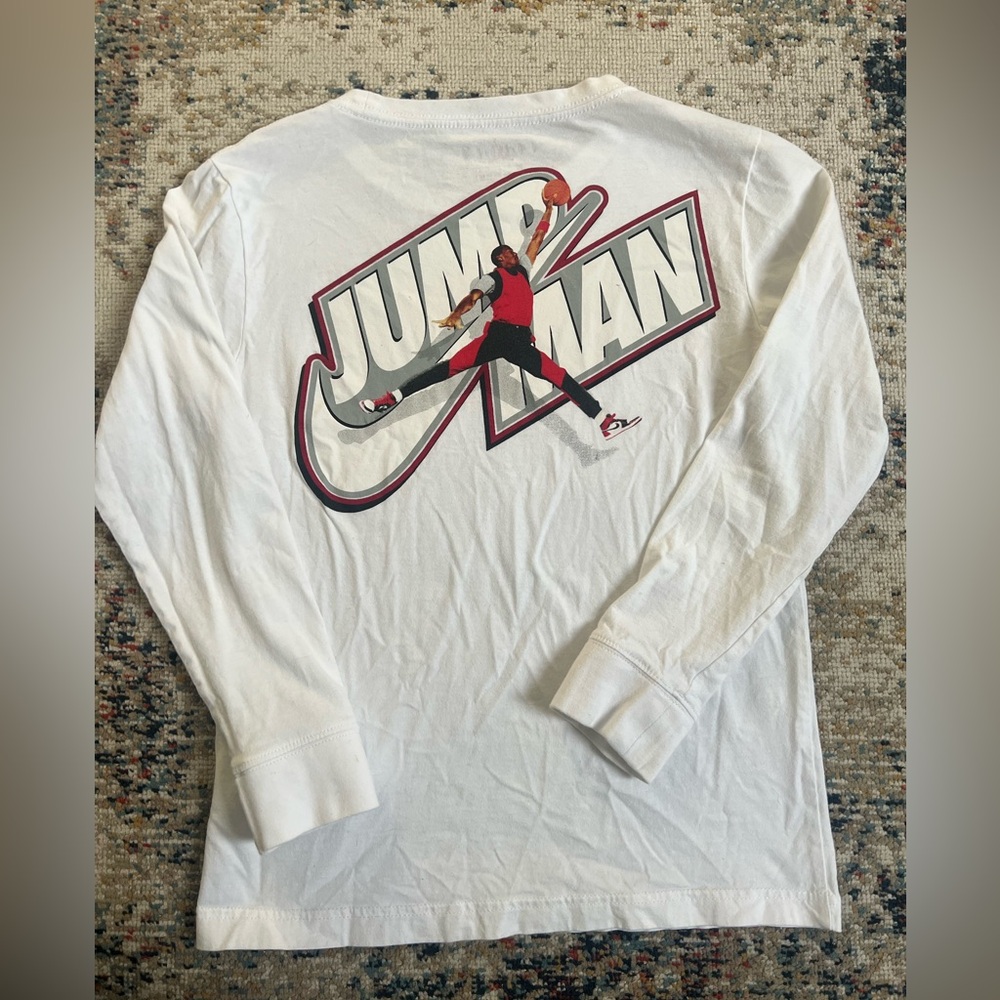 Jordan Jumpman Kids Long Sleeve White Tee - Picture 6 of 7